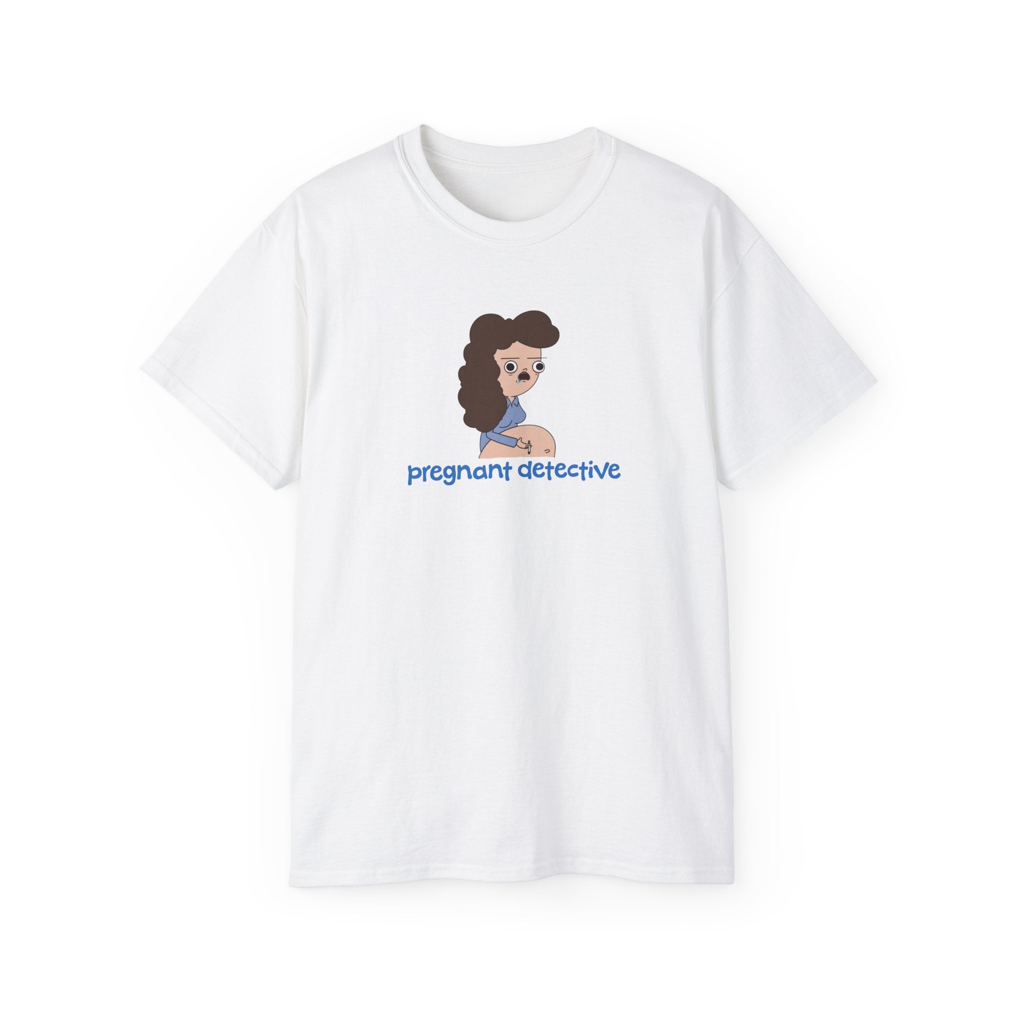 Pregnant Detective Just Breathe White Tee