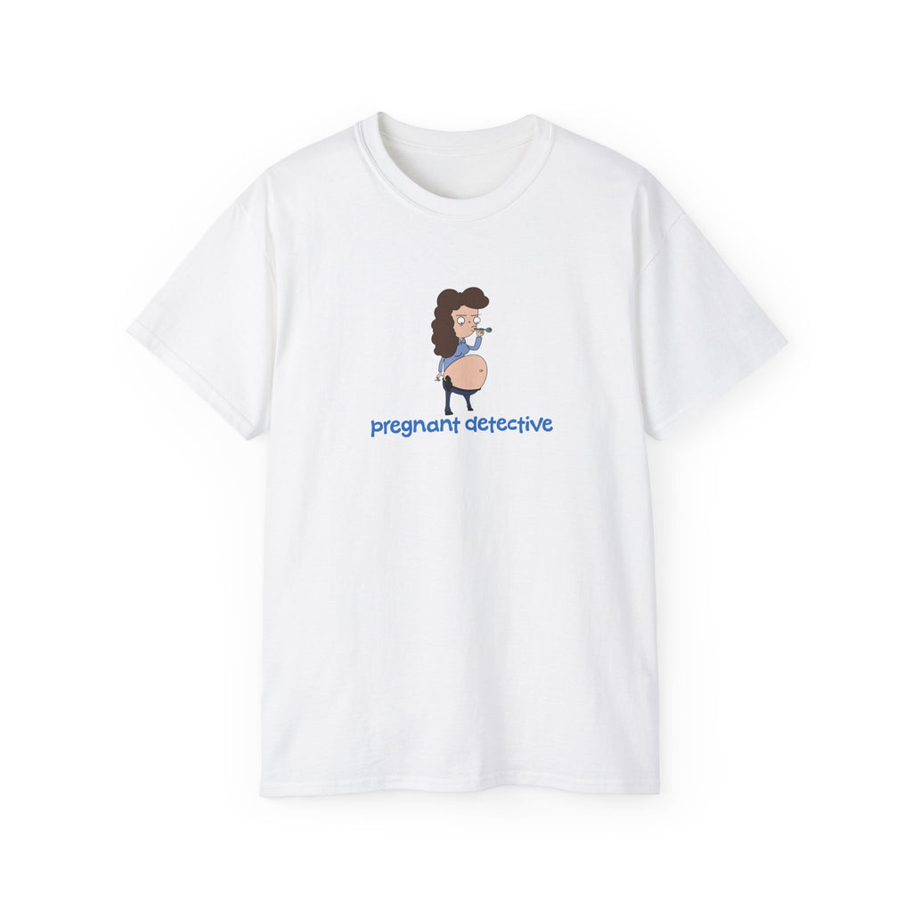 Pregnant Detective Crack Head White Tee
