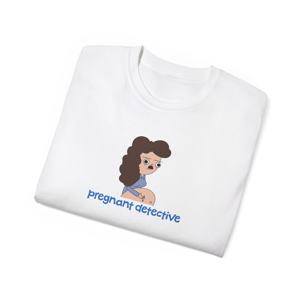 Pregnant Detective Just Breathe White Tee